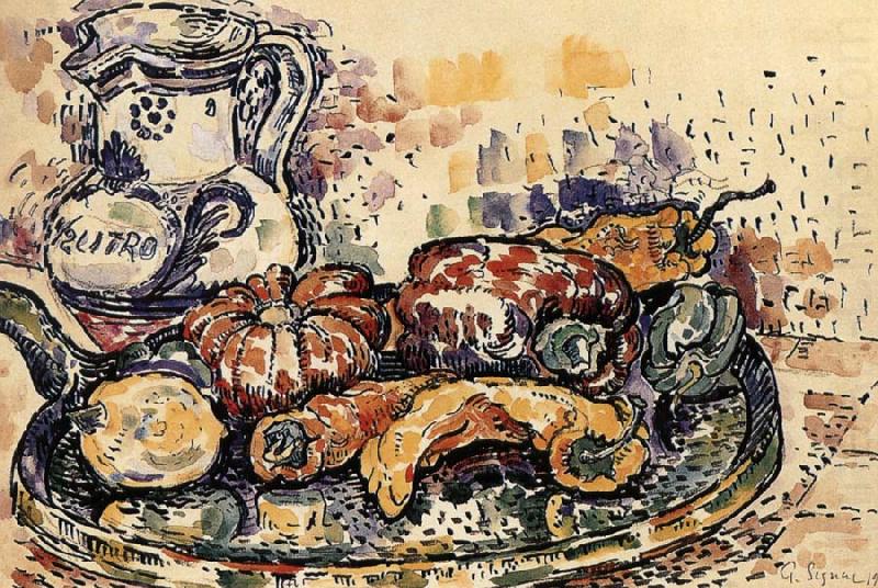 Paul Signac The still life having bottle china oil painting image